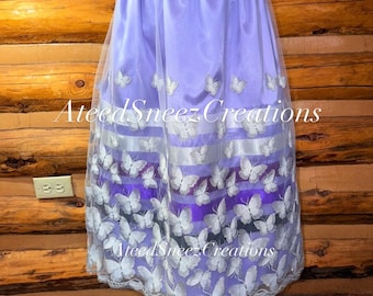 andmary Avery ribbon skirt Mサイズ AM1034 Lace Overlay Ribbon Skirt | Floral Lace Ribbon Skirt | Ribbon