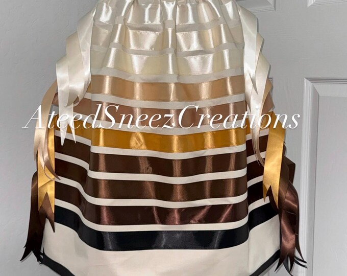 Satin Ribbon Skirt with Half Overlay main image 1