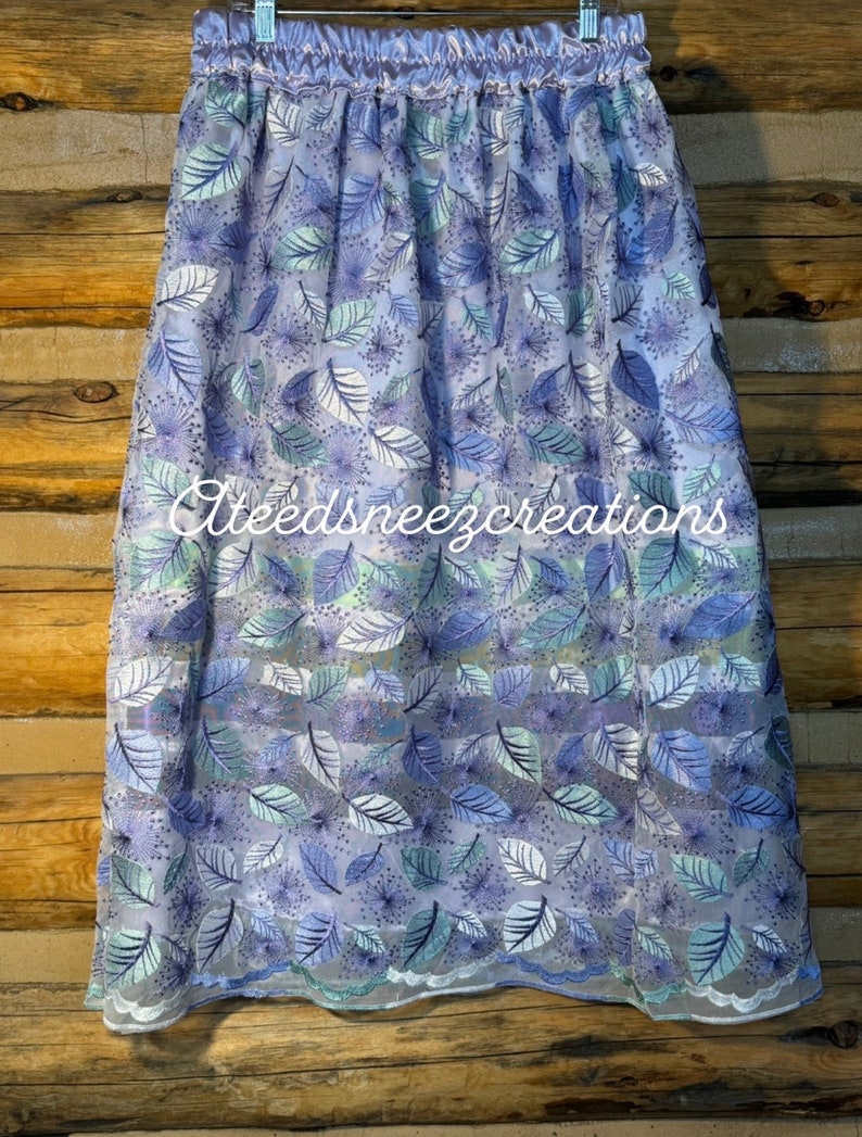 Lace overlay ribbon skirt floral lace ribbon skirt ribbon skirt skirt Native American skirt Lavendar LaceOverlay