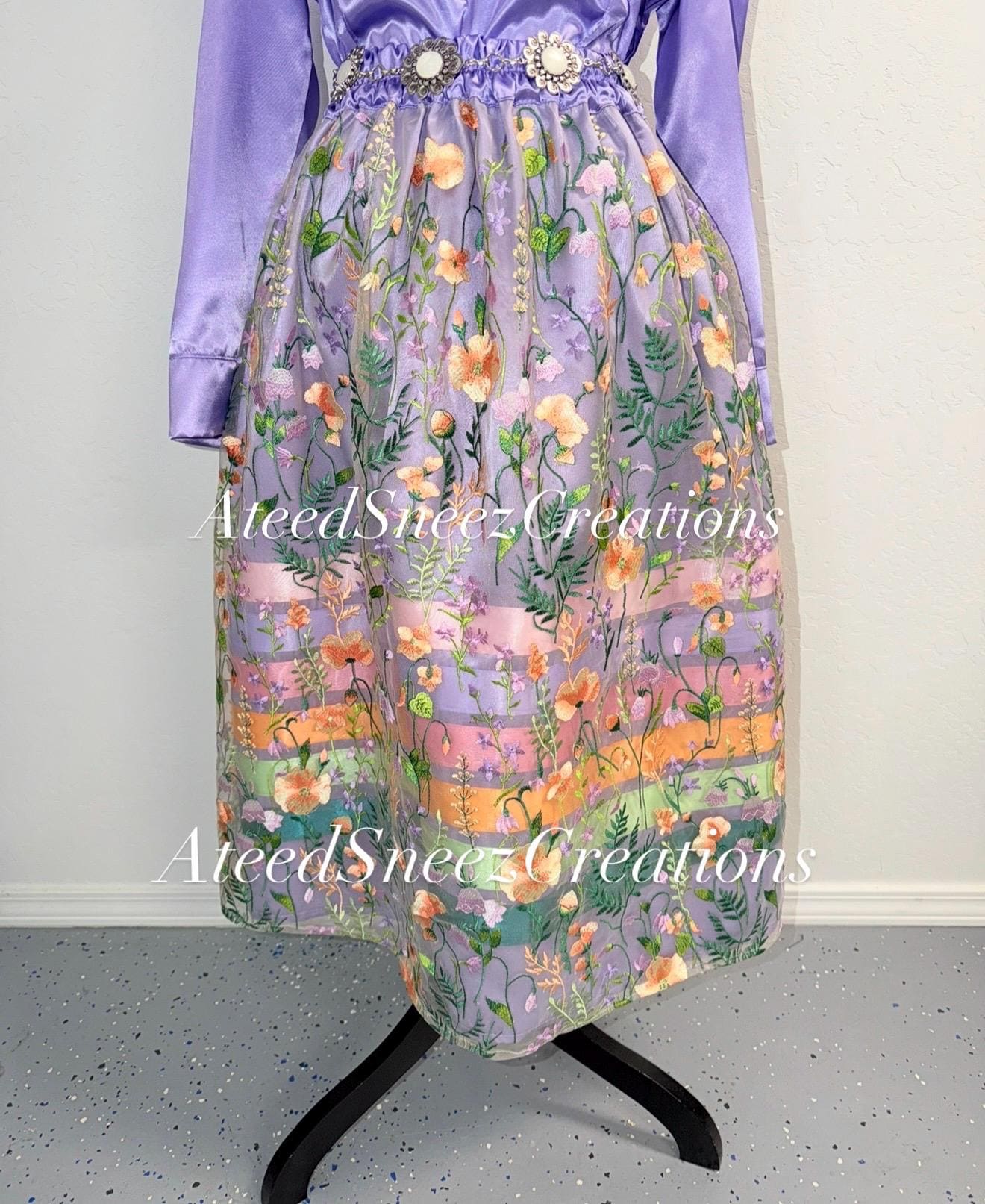 Lace Overlay Ribbon Skirt | Floral Lace Ribbon Skirt | Ribbon