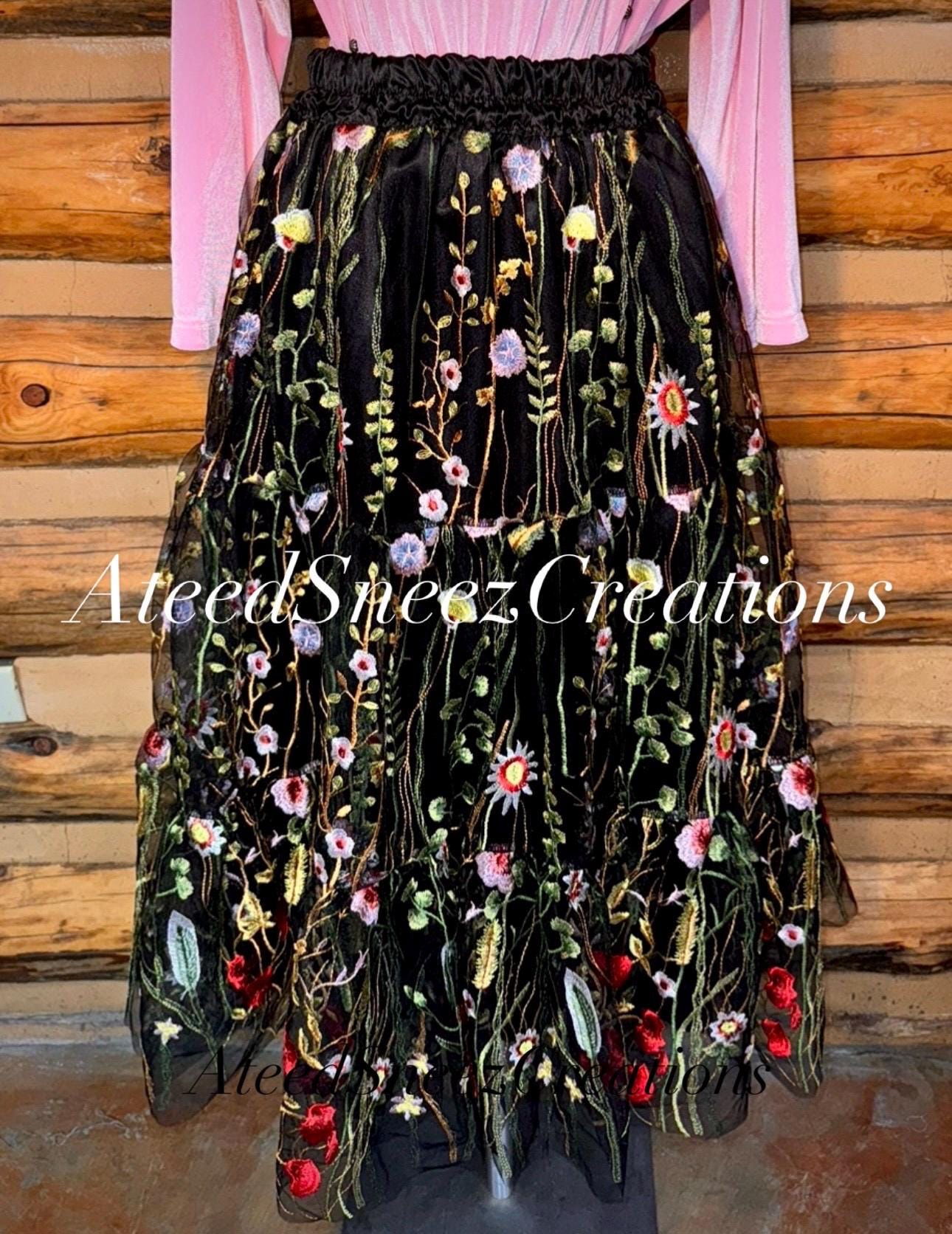 Lace Overlay Tiered Skirt | Floral Lace Tiered Skirt Lace Overlay Tiered Skirt | Floral Lace Tiered Skirt