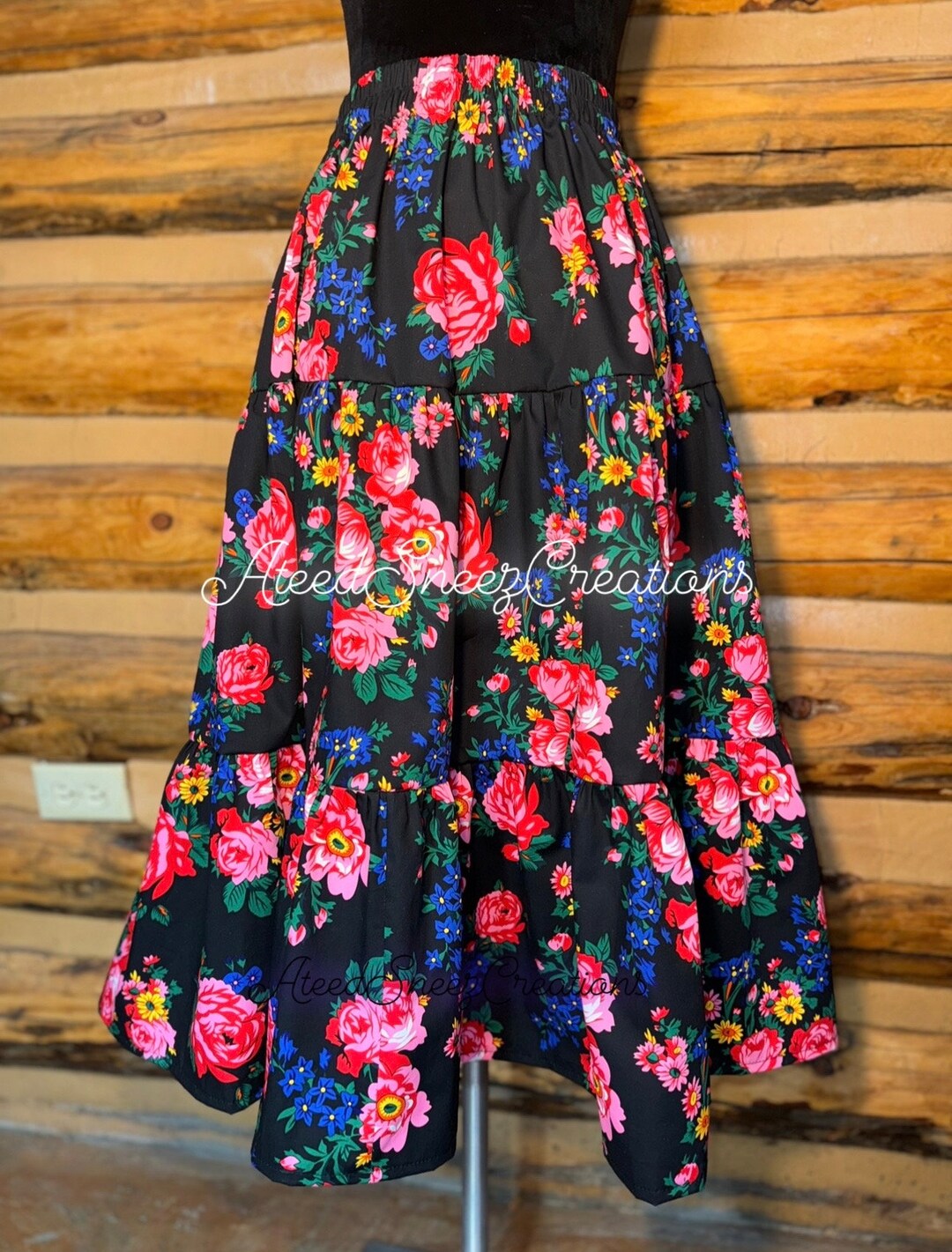 【WOOHWA】TIERED COTTON SKIRT Summer Long Skirts for Women Cotton Linen High Waist Boho