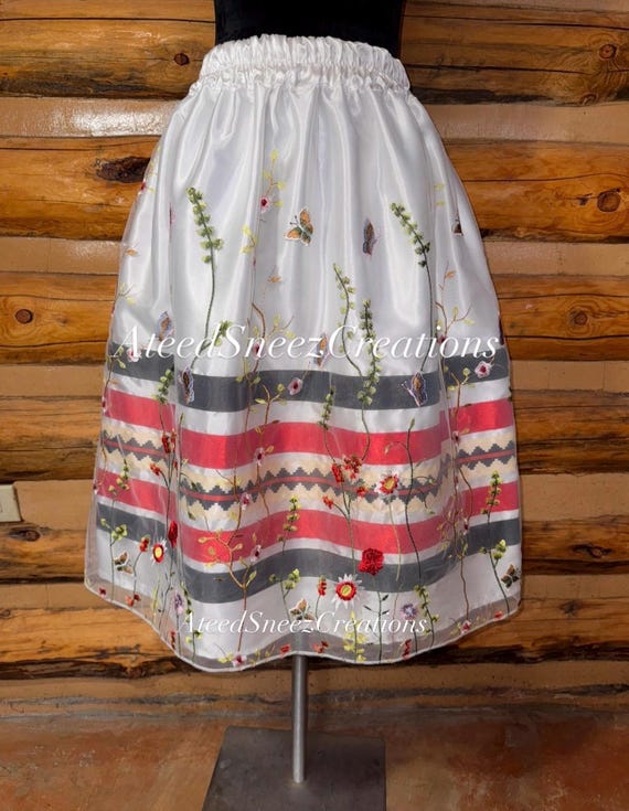 Lace Overlay Ribbon Skirt | Floral Lace Ribbon Skirt | Ribbon