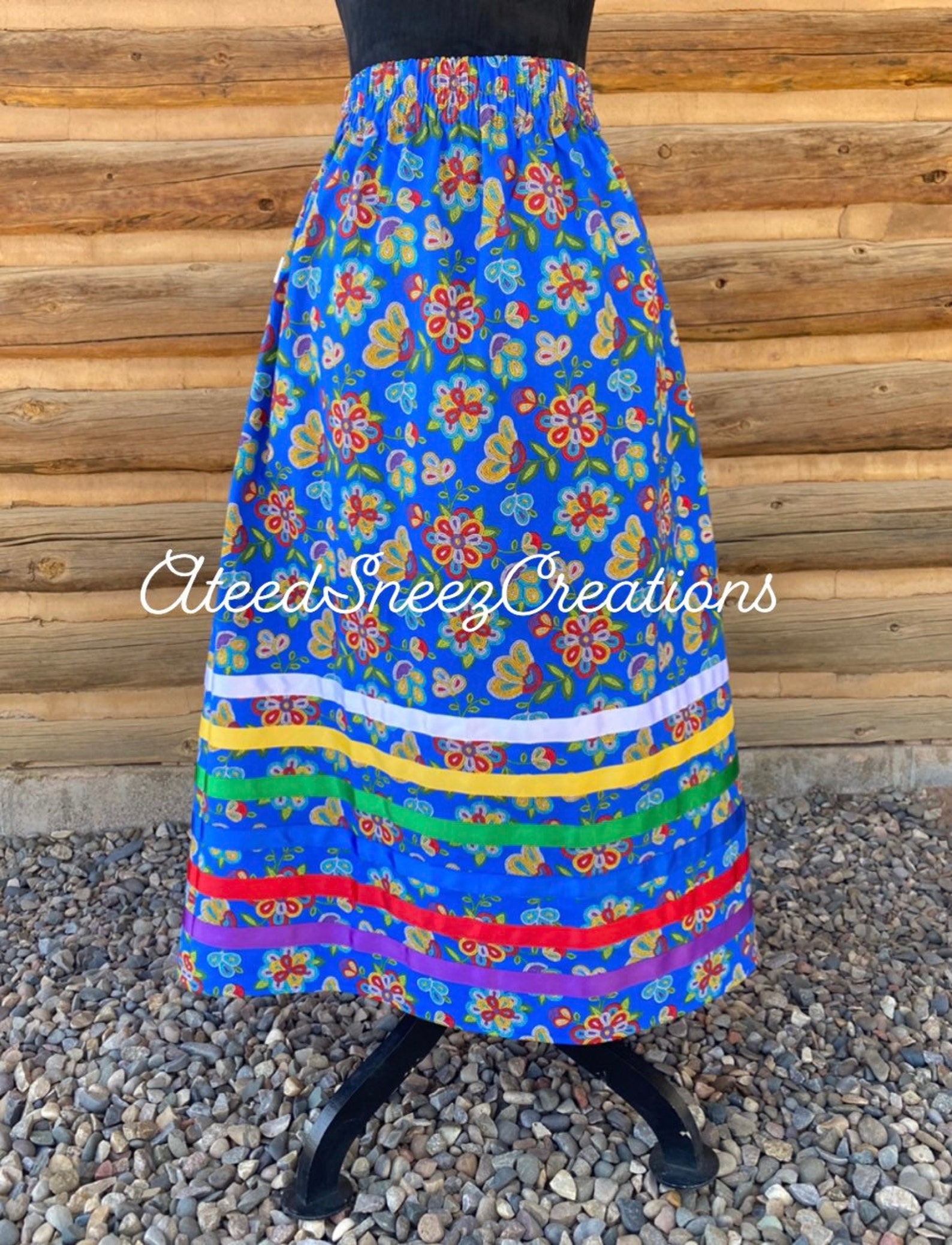 Roch Valley Poly-cotton Character Skirt with coloured ribbons