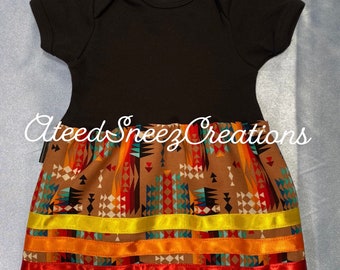 Cache-couche pour bébé | Vêtements bébé Navajo | Jupe bébé ruban