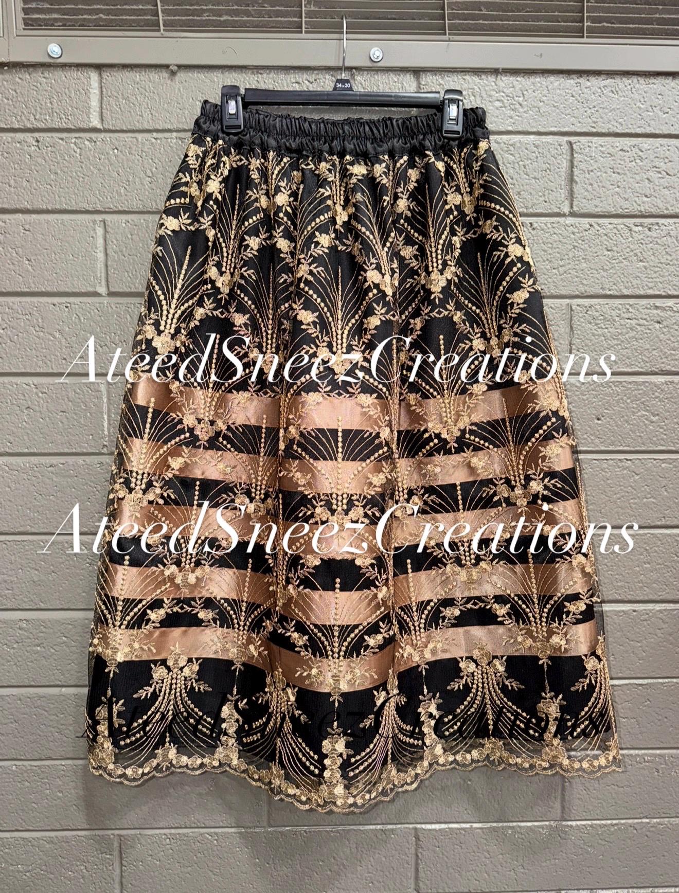 Lace Overlay Ribbon Skirt | Floral Lace Ribbon Skirt | Ribbon