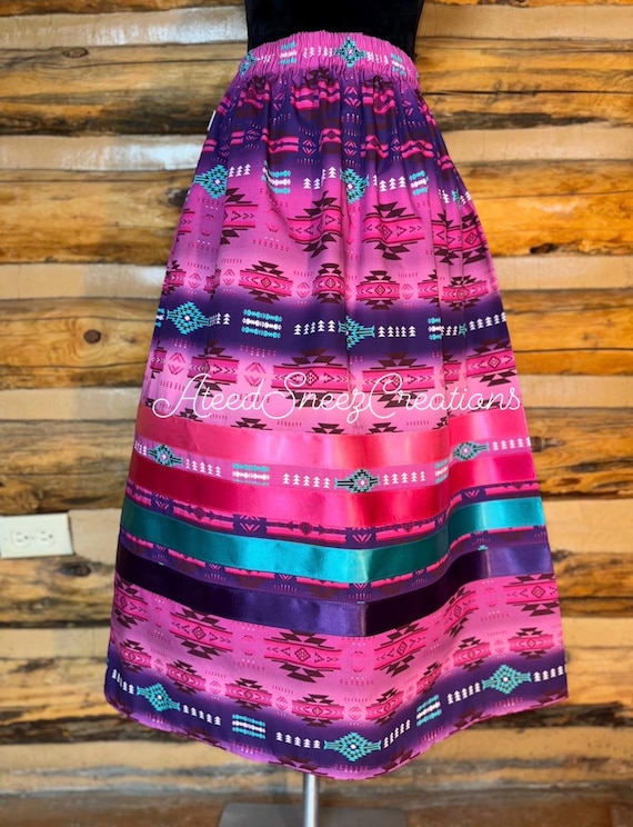 Native design cotton Ribbon Skirts | Women's Ribbon Skirts | Native Ribbon skirts | Ribbon Skirts | cotton ribbon skirts