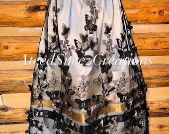 Lace Overlay Ribbon Skirt | Floral Lace Ribbon Skirt