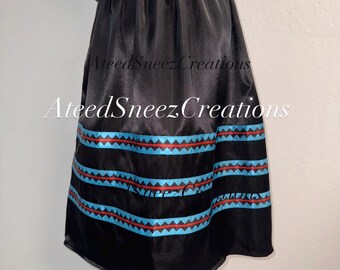 Black Satin Ribbon Skirt | Satin Ribbon Skirt | Native American