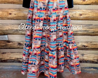 Navajo Skirt | 3 tier cotton skirt | Navajo style skirt | cotton skirt | 3 tiered skirt