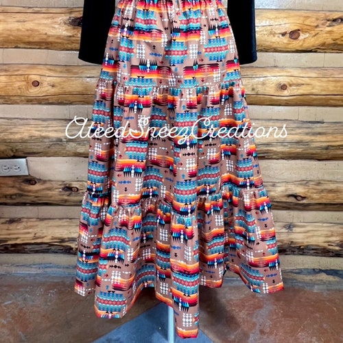 Navajo Skirt 3 Tier Cotton Skirt Navajo Style Skirt - Etsy