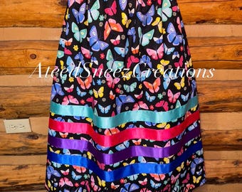 Butterfly Cotton Ribbon Skirts | Women's Ribbon Skirts