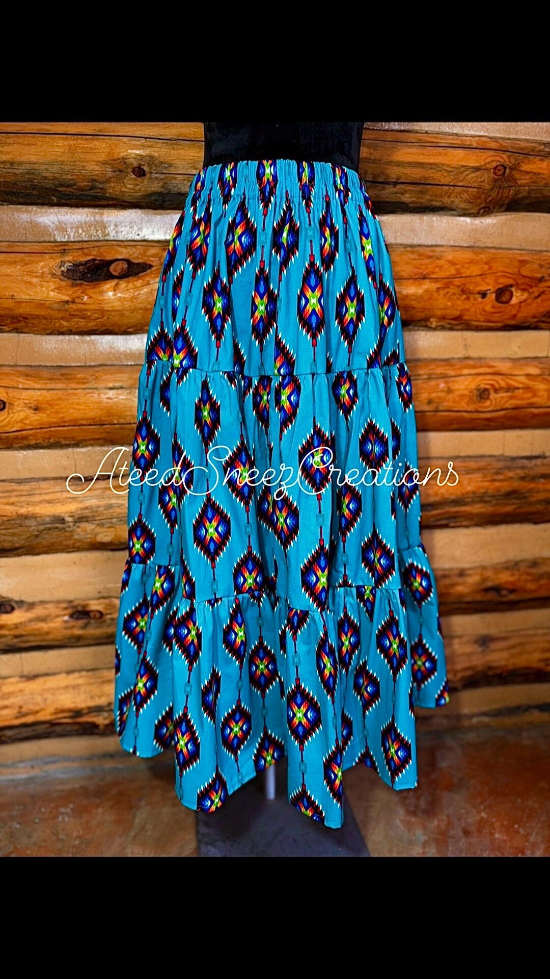 スカート 80s brown native pattern long skirt 3X To 6X Plus Size Indian Ethnic Maxi Long Skirt Women
