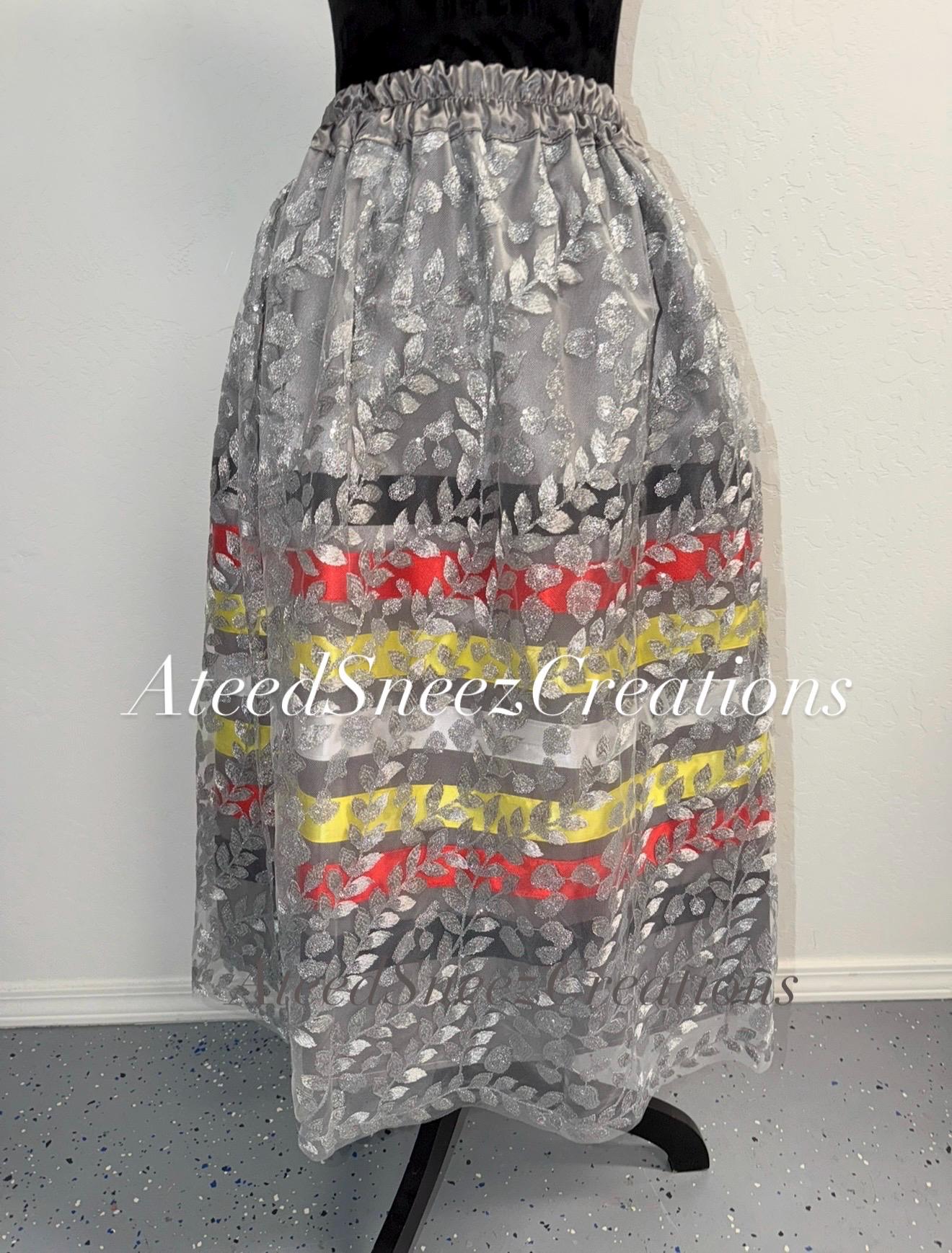 Lace Overlay Ribbon Skirt | Floral Lace Ribbon Skirt | Ribbon