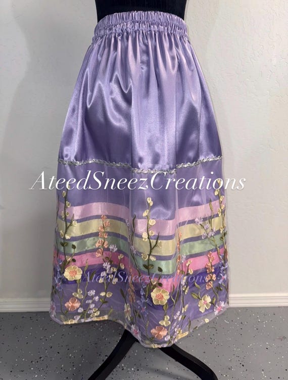 Lace Overlay Ribbon Skirt | Floral Lace Ribbon Skirt | Ribbon