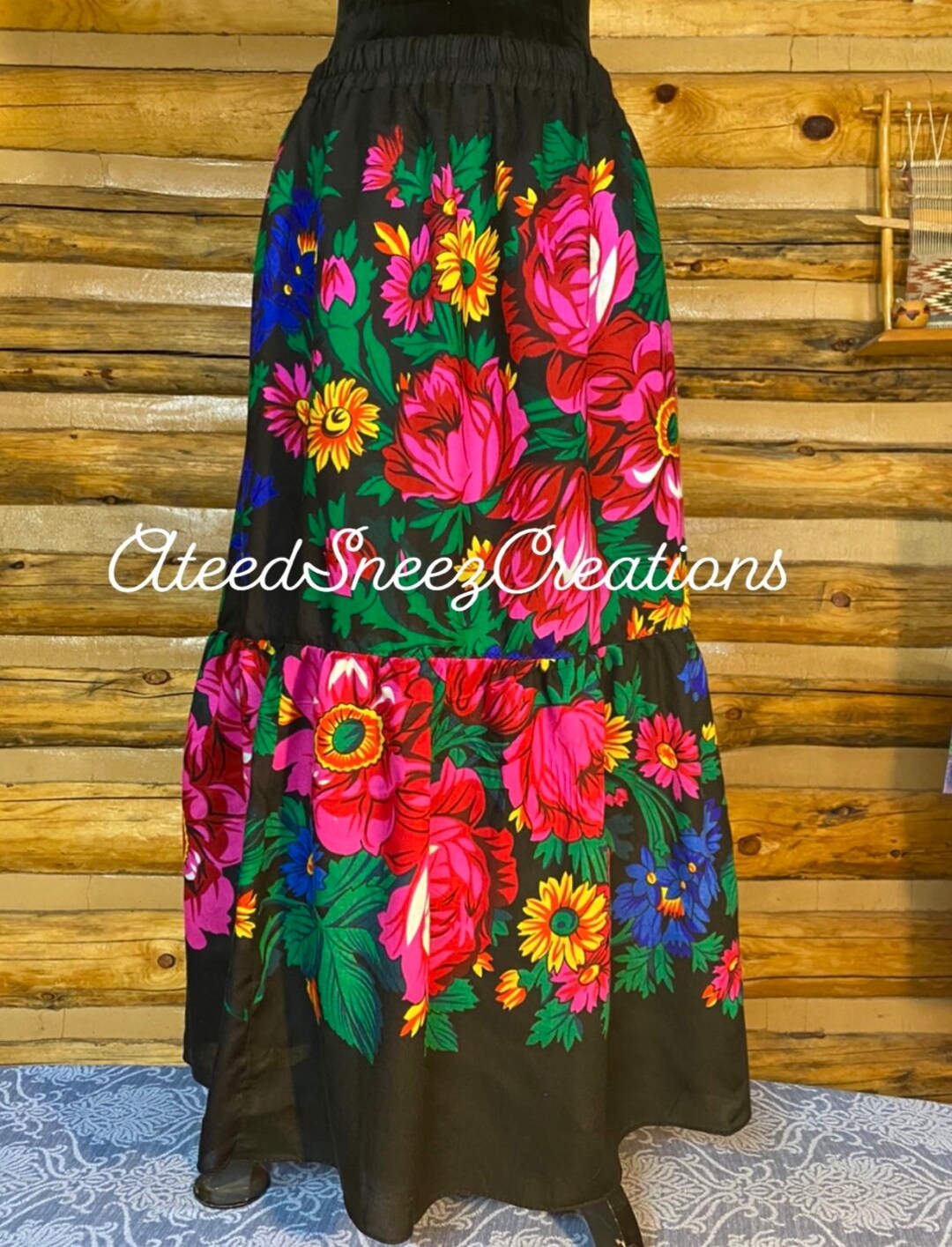 SCARF MOTIF KNIT SKIRT