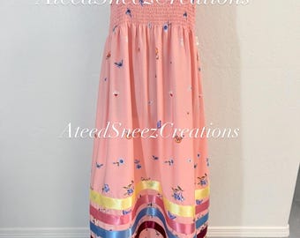 Damen Schleifenkleid | gesmoktes Damen Schleifenkleid