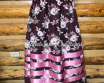 Floral Cotton Ribbon Skirts | Women's Ribbon Skirts | Floral Ribbon skirts | Ribbon Skirts