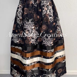 Baumwollbänderröcke | Damenbänderröcke | Pferdebänderröcke | Sonnenblumenbänderröcke | Blumenröcke | Schmetterlingsbänderröcke Blk/Brown Floral