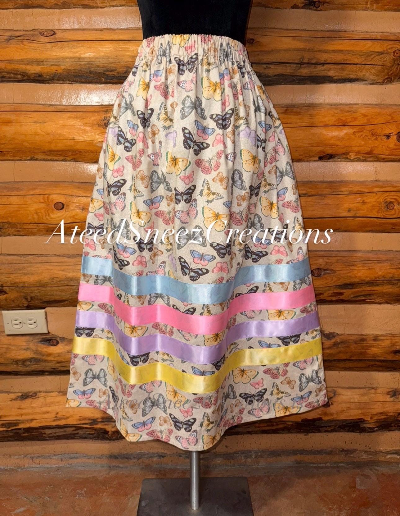 Butterfly Cotton Ribbon Skirts | Women's Ribbon Skirts