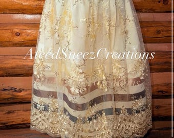 Lace Overlay Ribbon Skirt | Floral Lace Ribbon Skirt | Ribbon