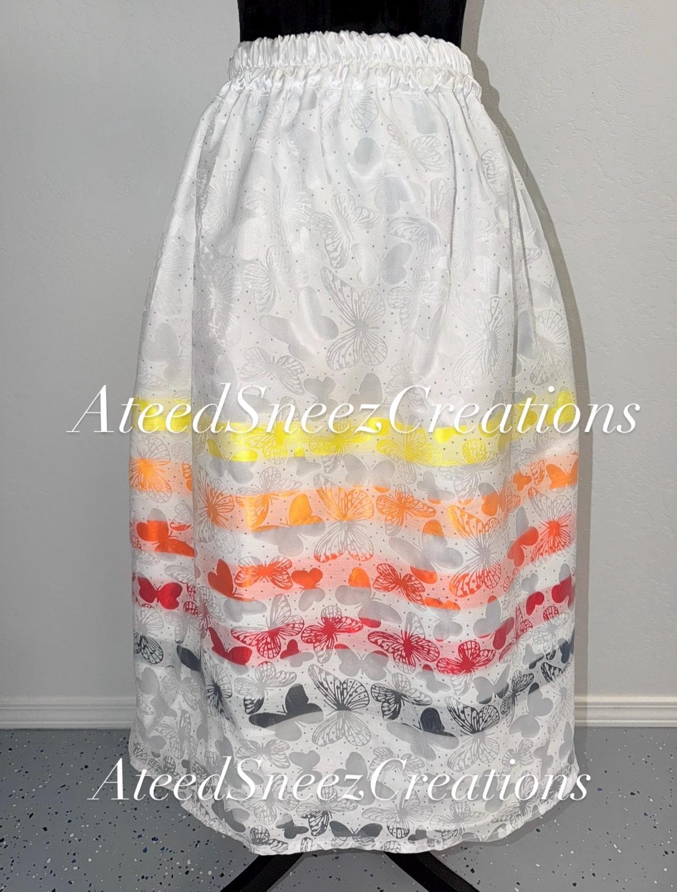 Lace Overlay Ribbon Skirt | Floral Lace Ribbon Skirt | Ribbon