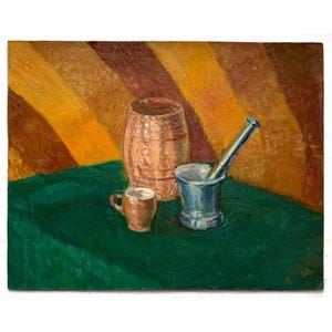 Vintage Kitchen Still Life Oil Painting, Soviet Ukrainian Art, 1970s
