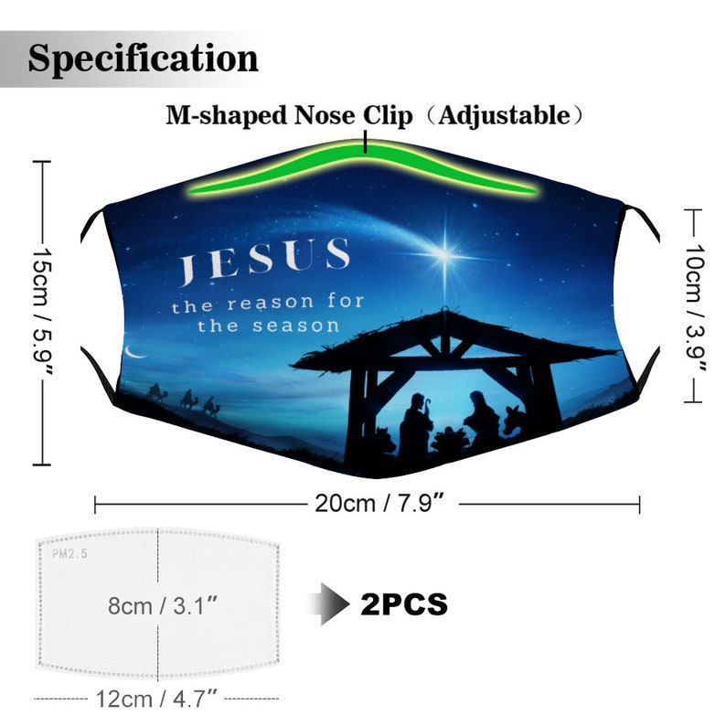 Jesus the Reason for the Season Face Mask for Adults Etsy