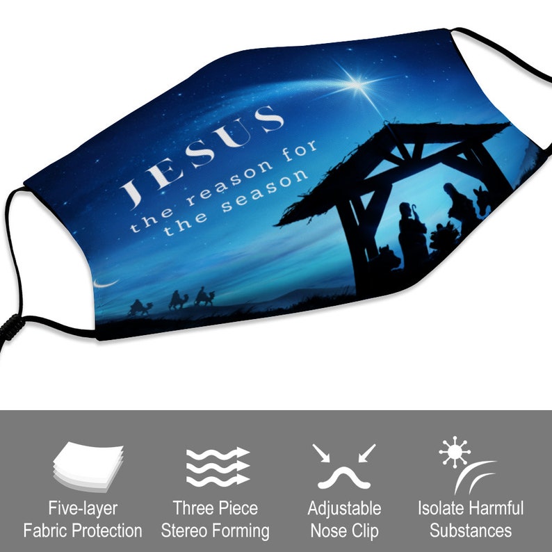 Jesus the Reason for the Season Face Mask for Adults Etsy