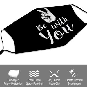 Peace Be With You Face Mask with Filter for Adults image 5