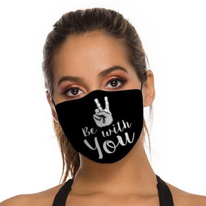 Peace Be With You Face Mask with Filter for Adults image 1