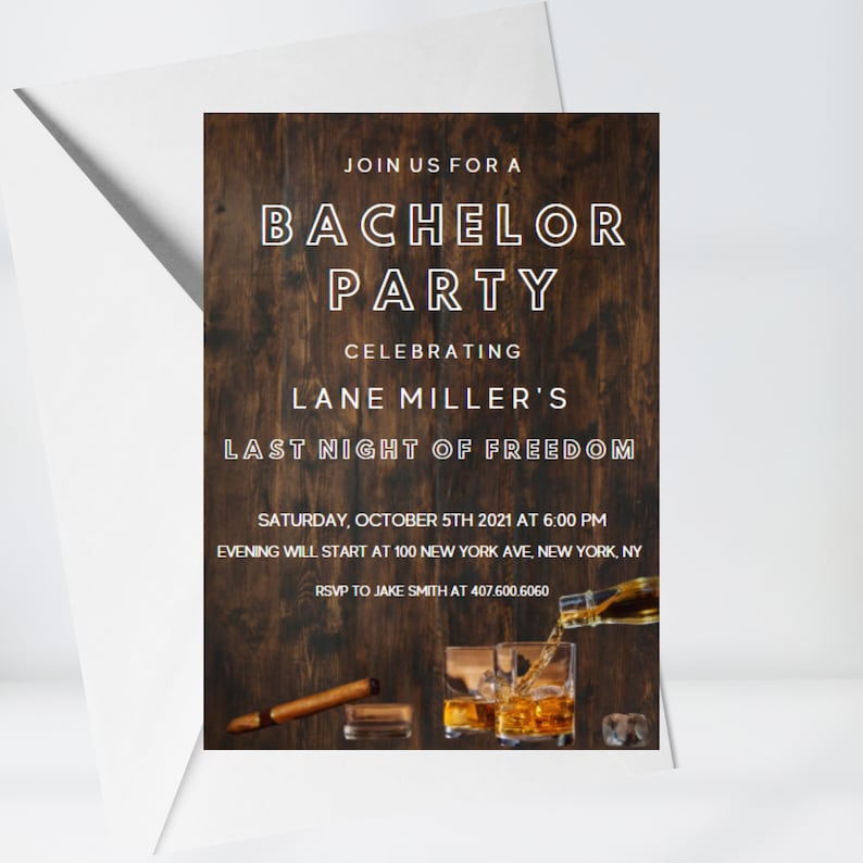 Bachelor Printable Invitation, Bachelor Party, Digital Invitation - Etsy