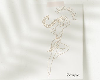 Scorpio Zodiac Sign Digital Download Printable