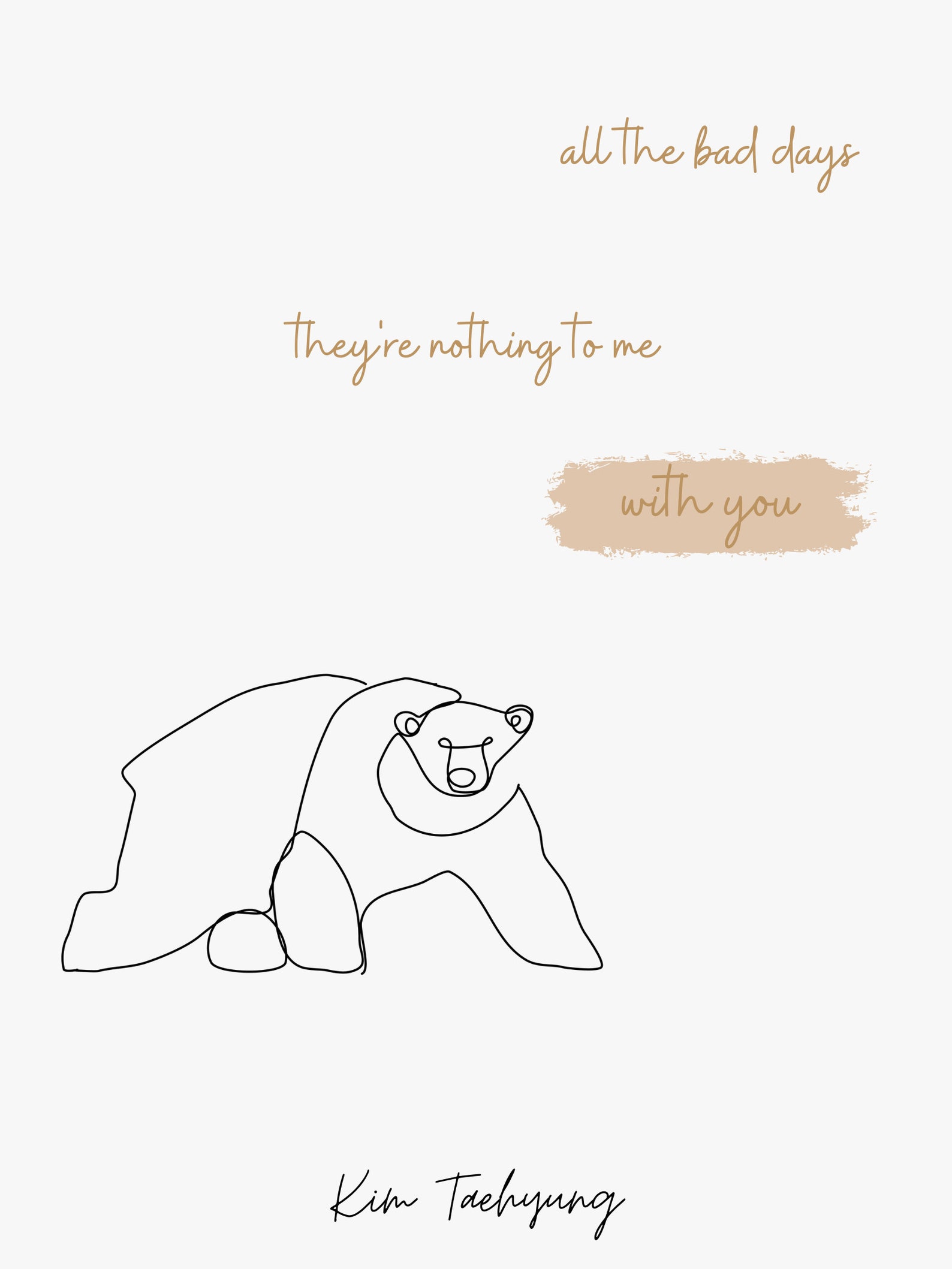 BTS Kim Taehyung Winter Bear Lyrics Digital Download | Etsy