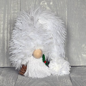 Nordic gnome fluffy santa  16cm. Tree  topper  or freestanding decoration