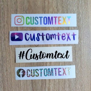 Custom Social Media Business Vinyl Decal Sticker, Personalized Instagram Decal, Car Window Decal, small business advertisement sticker decal