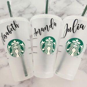 24 oz Cursive Personalized Name Starbucks Cup, Custom Starbucks Cold Cup, Gifts for her, bridesmaid gift, wedding, valentines, Christmas