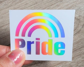 Holographic Rainbow Pride Vinyl Decal: LGBTQ Sticker