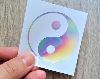Holographic Yin Yang Symbol Vinyl Decal Sticker Decal Spiritual Decal, Laptop Decal, Tumbler Decal, Notebook Decal, Car Decal