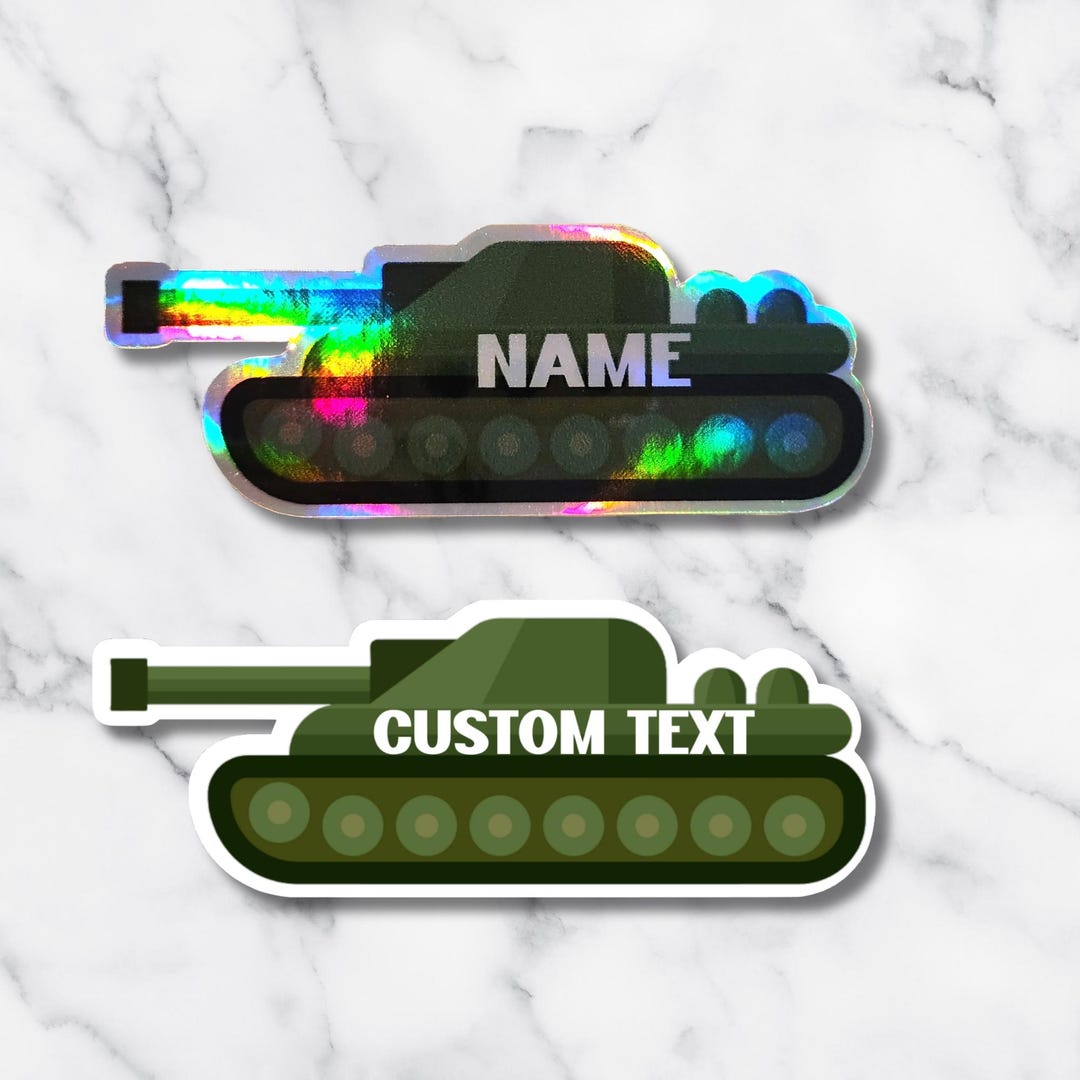 Message Sticker Tank Custom Name Tank Sticker – Personalized Army Tank Vinyl Sticker in ...