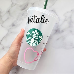 24 Oz Personalized Nurse Student Graduation Gift Starbucks Cup, Custom Starbucks Cold Cup, Gifts for her