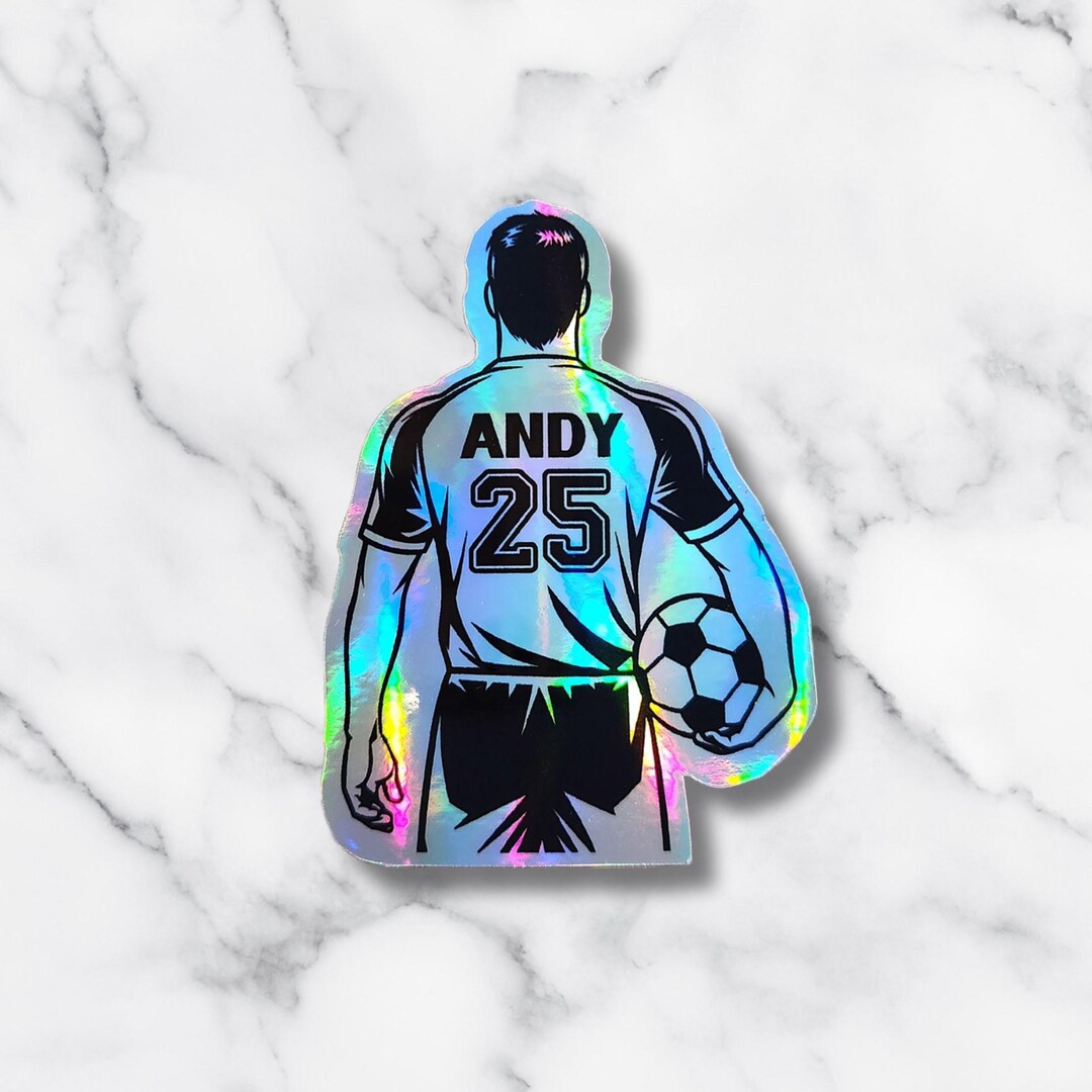 Custom Holographic Soccer Player Sticker With Name & Number ...