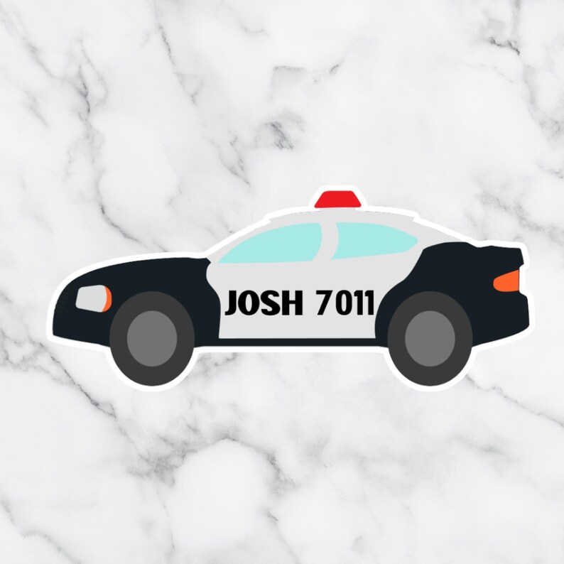 Custom Police Car Holographic Sticker – Personalized Patrol Car Vinyl ...