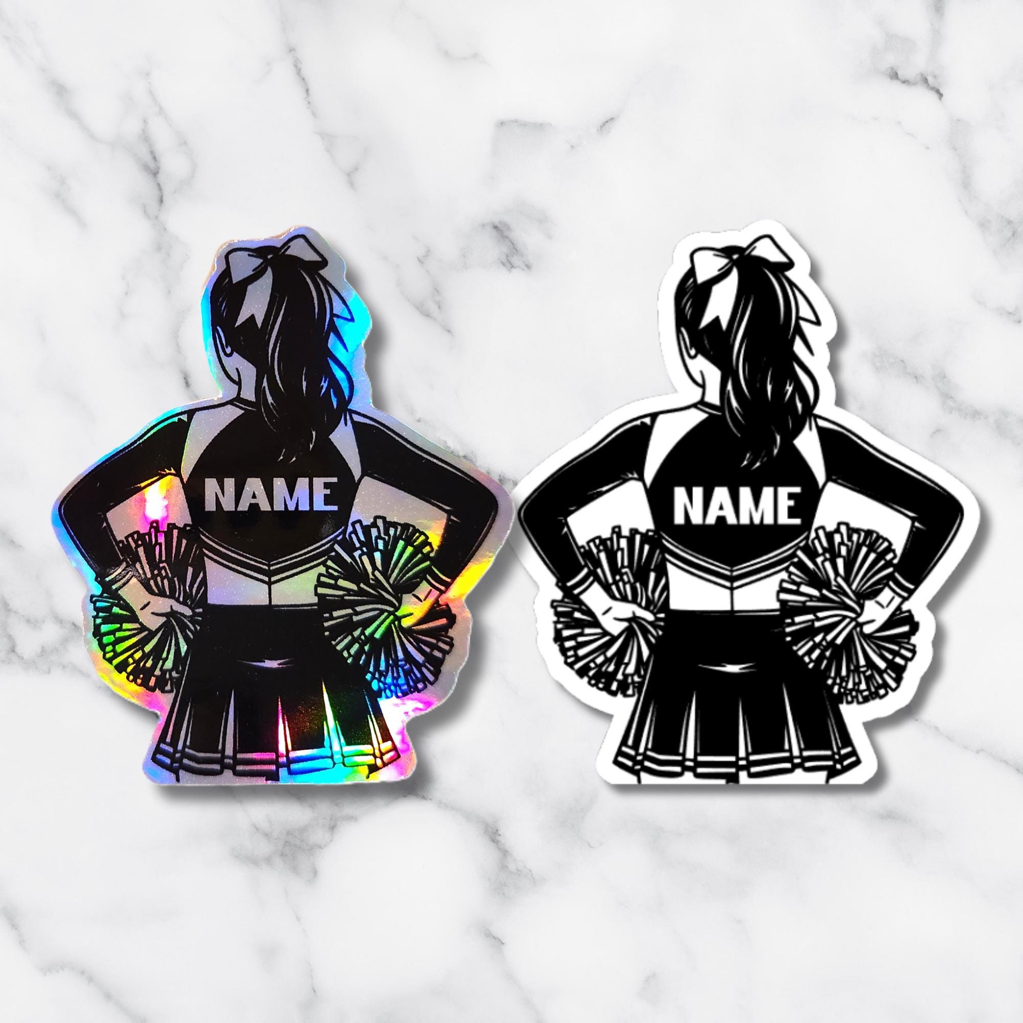 Custom Cheerleader Name Sticker – Personalized Cheer Stickers in Solid ...