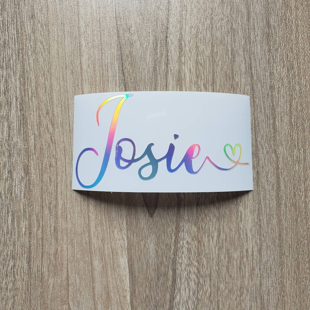 Custom Name Decal Cursive With Heart | Personalized Vinyl Name Sticker ...