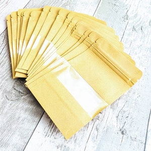 Sacchetto di carta kraft richiudibile con chiusura a zip. Sacchetto regalo. Sacchetti per caramelle. Bomboniere.