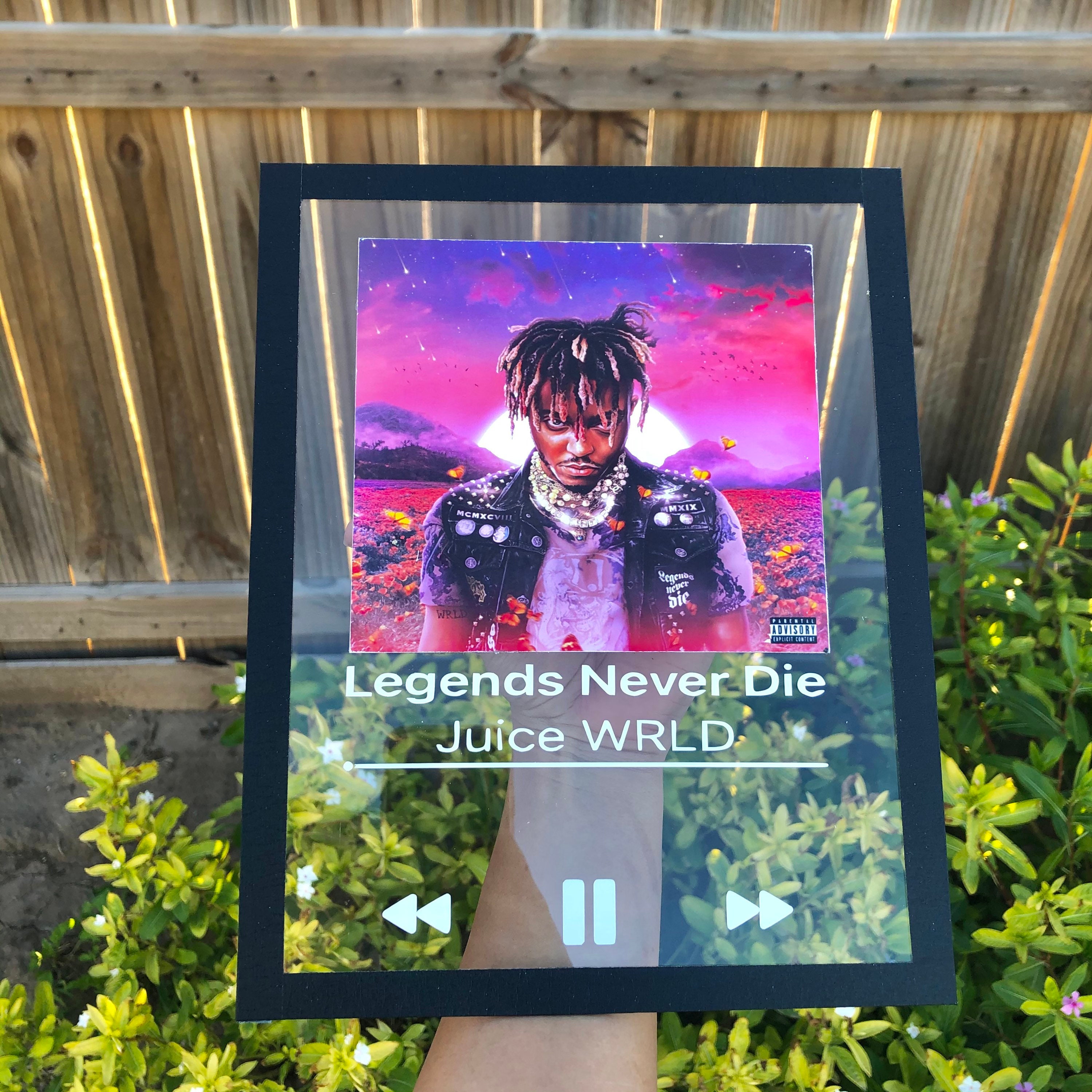 Legends never die by Juice Wrld álbum glass plaque | Etsy