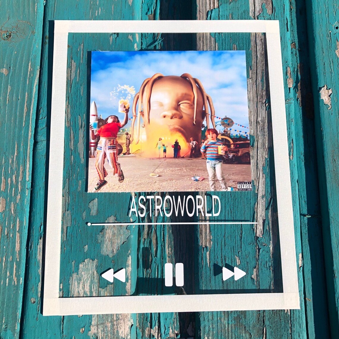 ASTROWORLD álbum cover by Travis Scott glass plaque Etsy