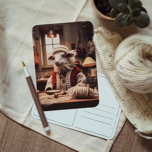 Wollschaf Postkarte | Stricken und Häkeln