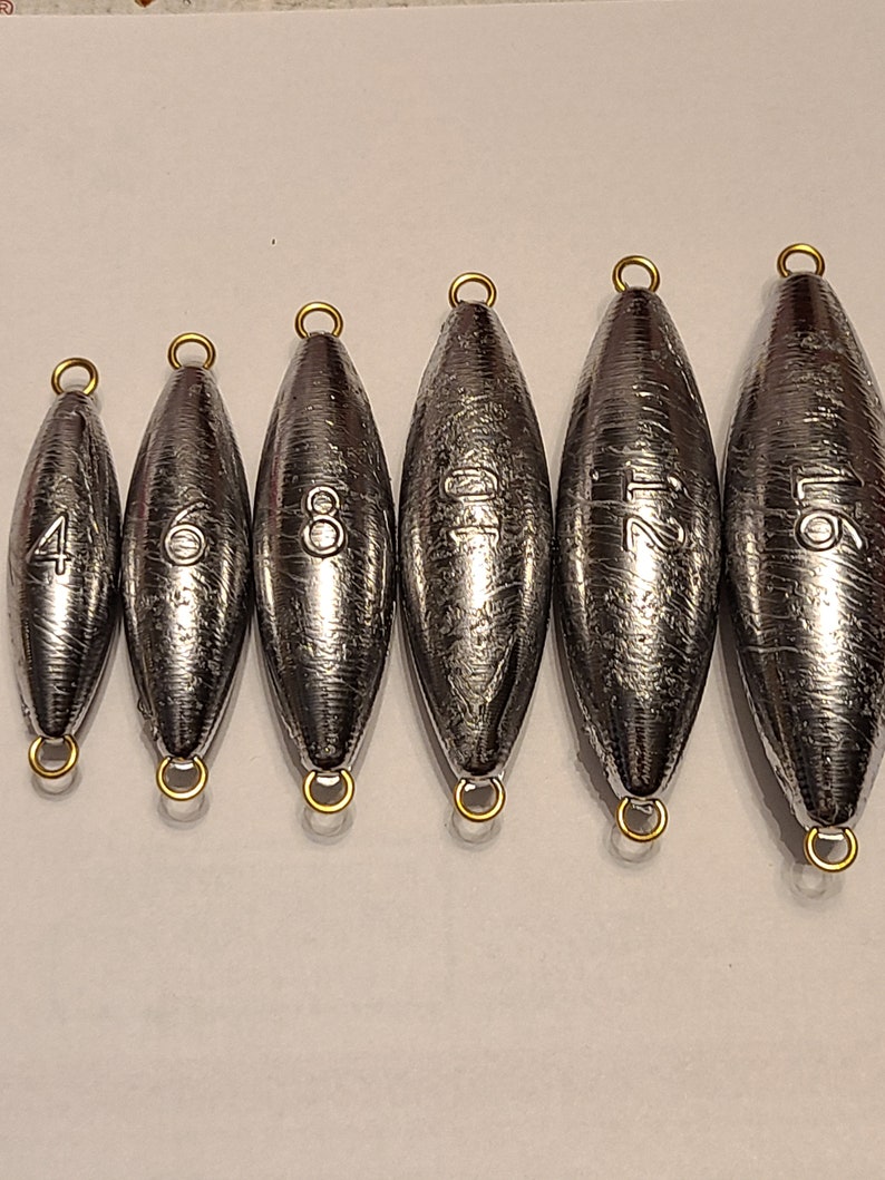 2-Pack Inline Torpedo Trolling Sinkers - Various Sizes, Lead Weights For Freshwater & Saltwater Fishing 10 thumbnail image